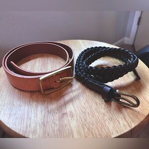 Set of 2 genuine leather belts small